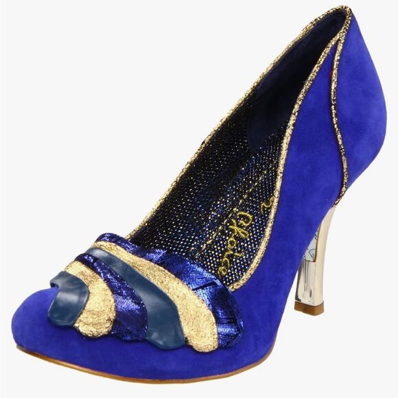 Irregular Choice Women's Royal Marriage Blue and Gold Heels US 7 / 38 - Picture 1 of 16